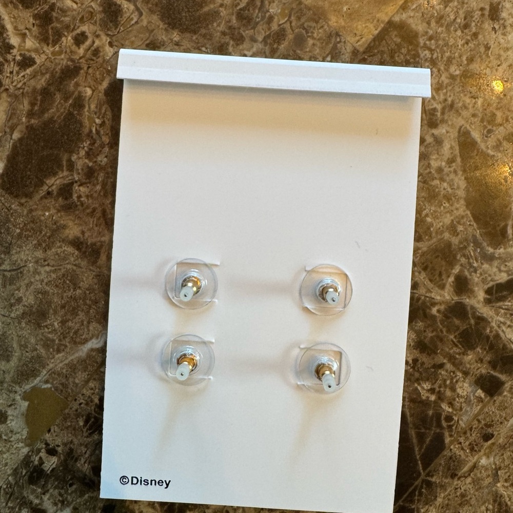 BaubleBar Disney Minnie Mouse Holiday Earrings - Pink and Gold - Picture 2 of 3